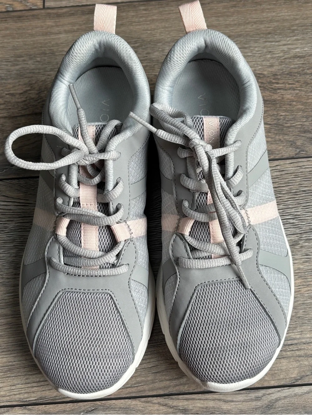 Vionic Brisk Radiant Gray Pink Orthopedic Comfort Supportive Sneakers Sz 7.5